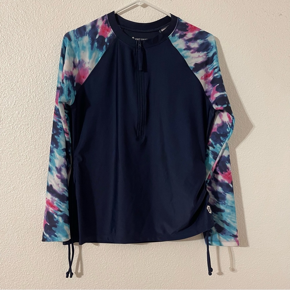Free Country Women’s Navy and Multicolor Tie-Dye Long Sleeve size Medium